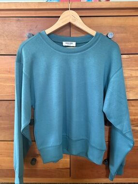Double Zero Teal Pullover Crewneck Scuba Material Pullover NWOT Size S